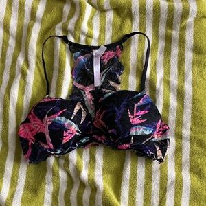 Victoria's Secret Black and Pink Date Racerback Bra